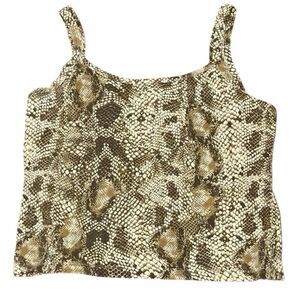 First Issue A Liz Claiborne Company Snakeskin Print Tank Top Blouse Petite Large